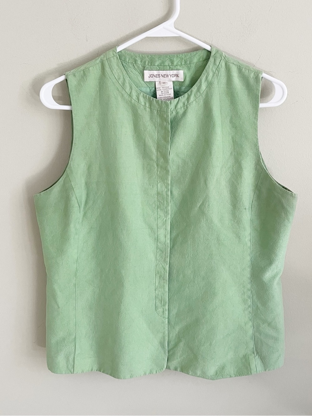 Vintage Jones of NY green silk vest